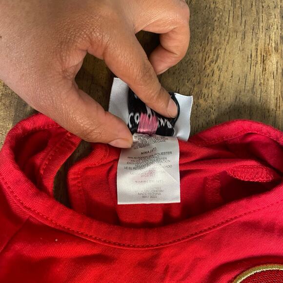 Counting Daisies red Santa I can Explain ruffle tutu long sleeve girls dress 4T - Picture 4 of 5